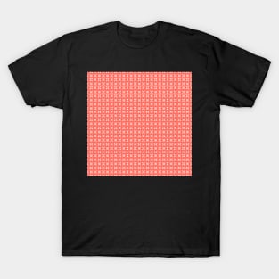 Floral Coral Abstract Pattern / White T-Shirt